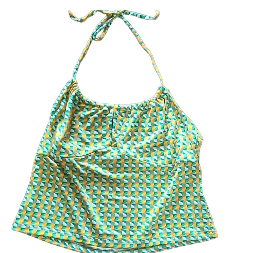 SO BRAND WOMENS JUNIOR SIZE GREEN & ORANGE  SUMMER HALTER TOP SIZE EXTRA…